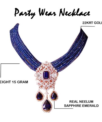 Party Wear Necklace With Real Neelum